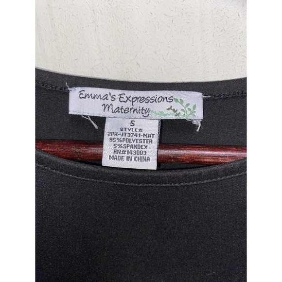 Plain black short sleeve T-Shirt, maternity size small polyester spandex - Picture 3 of 3